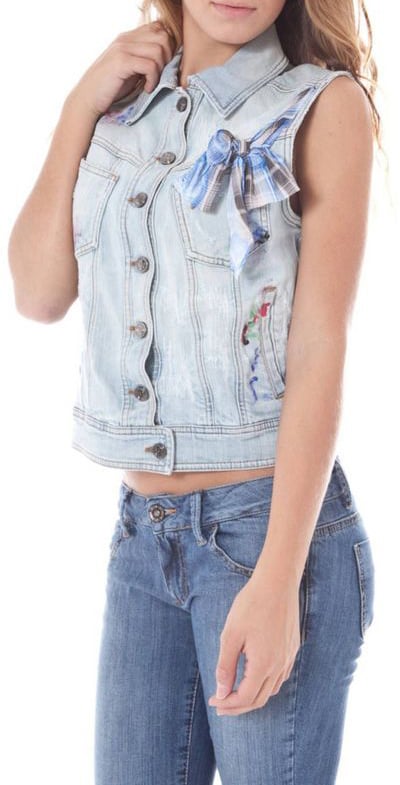 Galliano John Galliano Azzurro Cotton Women's Vest Blauw