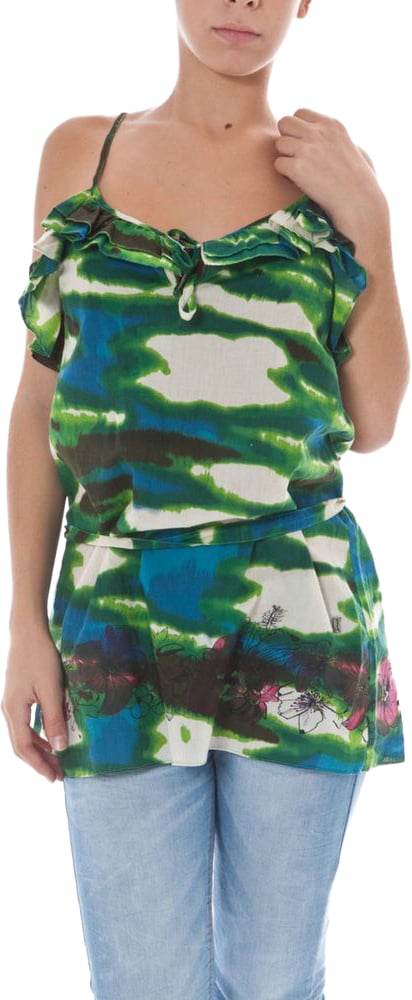 Galliano John Galliano Green Cotton Women Top Groen