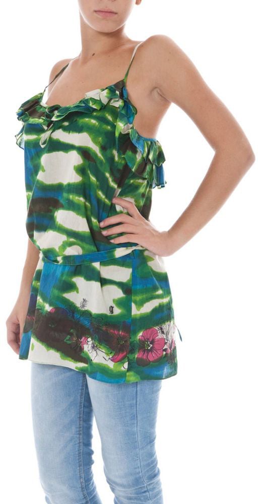 Galliano John Galliano Green Cotton Women Top Groen