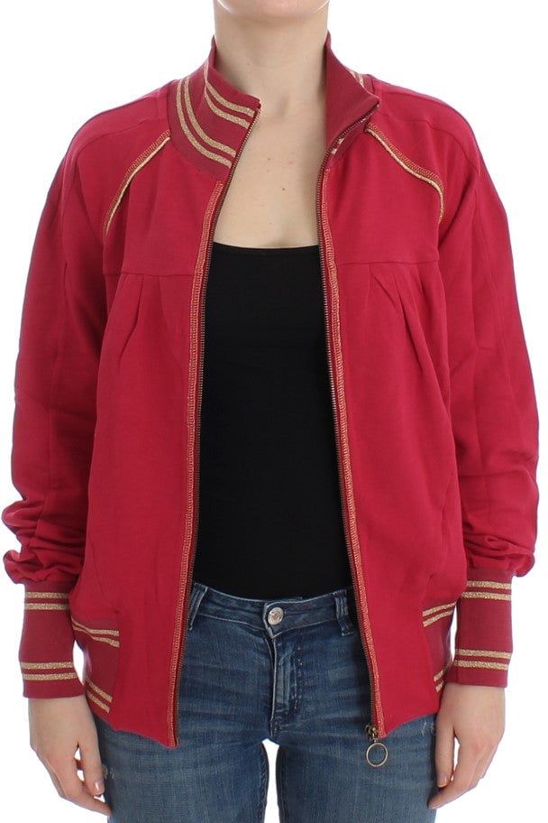Galliano John Galliano Pink Mock Zip Cardigan Sweatshirt Sweater Roze