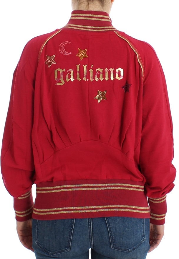 Galliano John Galliano Pink Mock Zip Cardigan Sweatshirt Sweater Roze