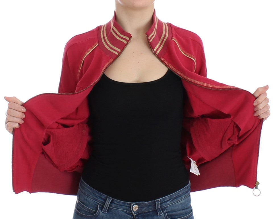 Galliano John Galliano Pink Mock Zip Cardigan Sweatshirt Sweater Roze