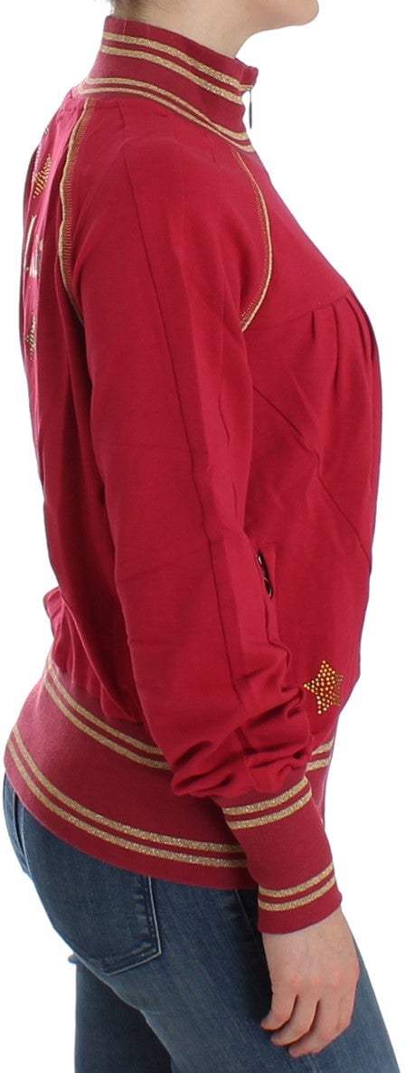 Galliano John Galliano Pink Mock Zip Cardigan Sweatshirt Sweater Roze