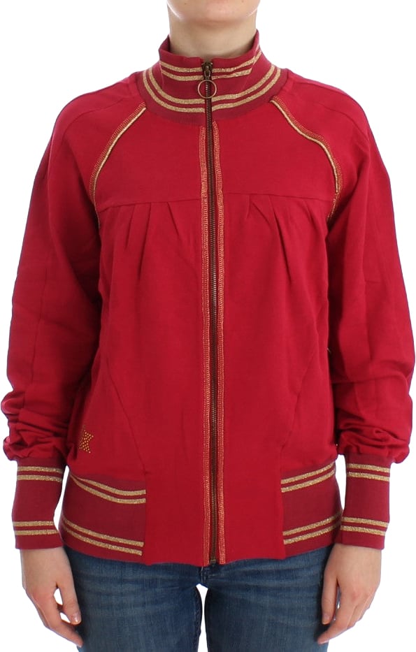 Galliano John Galliano Pink Mock Zip Cardigan Sweatshirt Sweater Roze