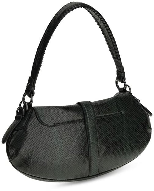 Ganni Ganni Blue Recycled Leather Shoulder Bag Blauw