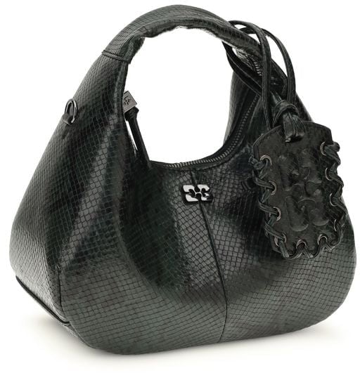 Ganni Ganni Black Recycled Polyester Handbag Zwart