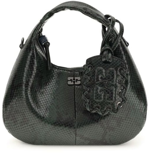 Ganni Ganni Black Recycled Polyester Handbag Zwart