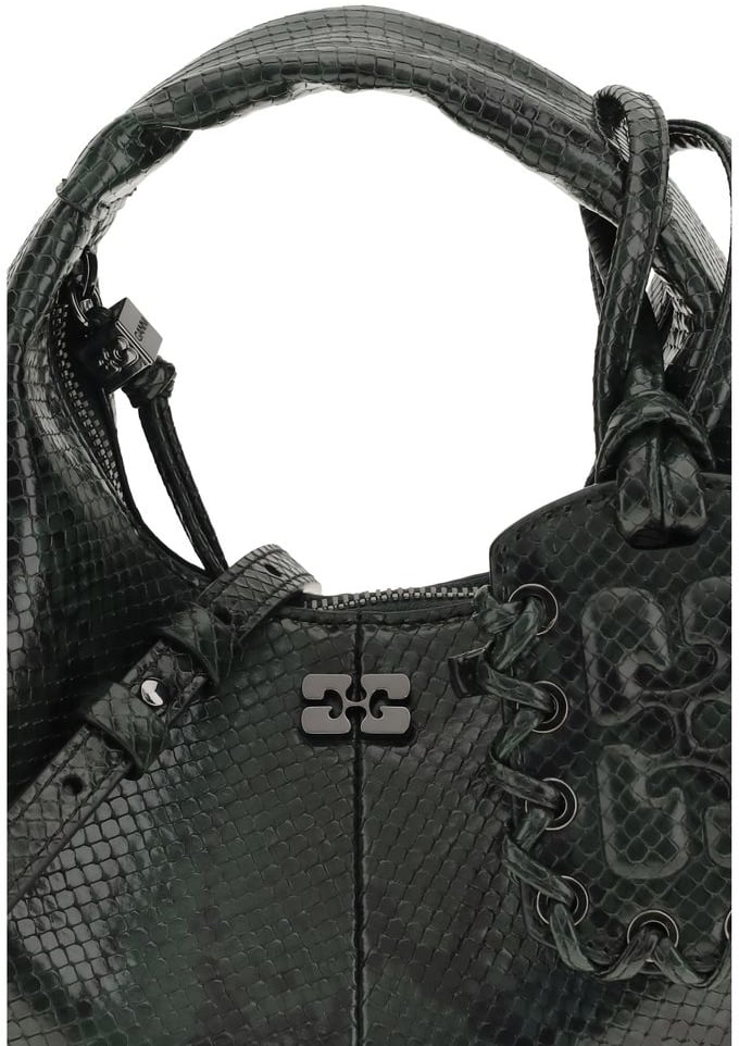 Ganni Ganni Black Recycled Polyester Handbag Zwart