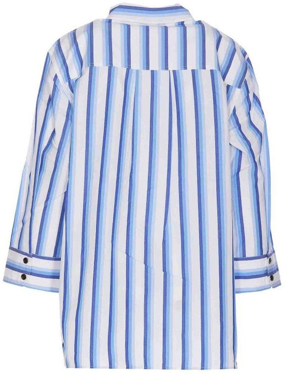 Ganni Cotton Striped Shirt Blauw