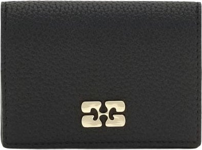 Ganni Black Recycled Polyester Wallet Zwart
