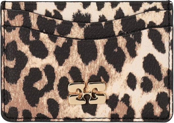 GANNI BOU LEOPARD-PRINT CARD HOLDER Bruin