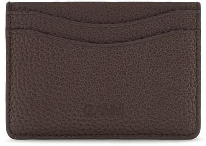 Ganni Brown Recycled Polyester Wallet Bruin