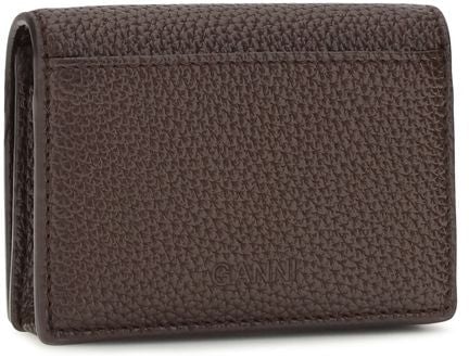 Ganni Brown Recycled Polyester Wallet Bruin