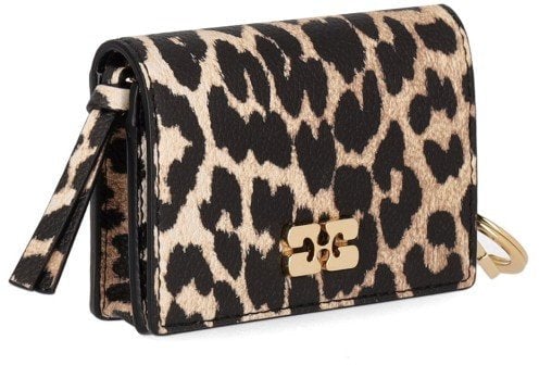 GANNI BOU ANIMALIER CARD HOLDER Bruin