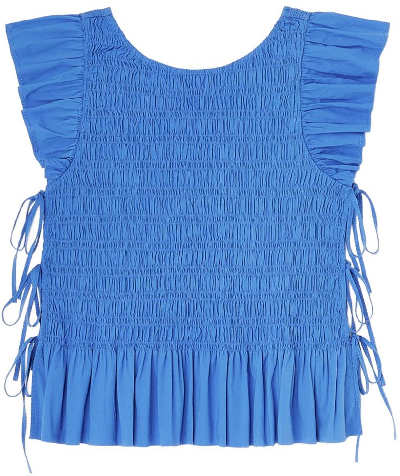 Ganni Top Light Blue Blauw