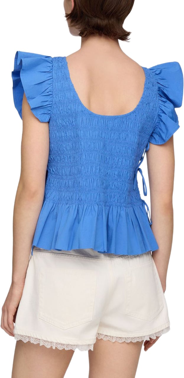 Ganni Top Light Blue Blauw