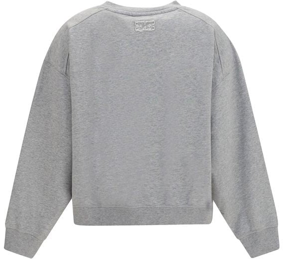 Ganni Gray Cotton Sweatshirt Grijs