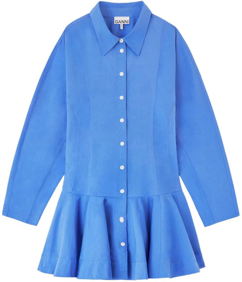 Ganni Dresses Light Blue Blauw
