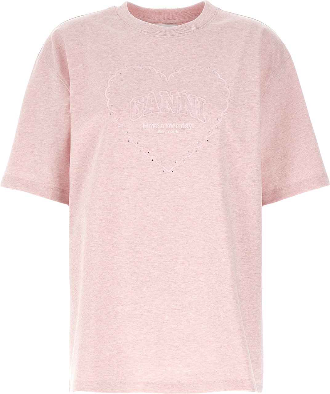 Ganni Multicolor Cotton T-Shirt Roze