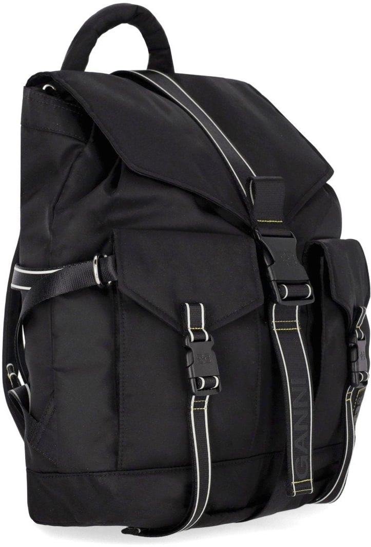 GANNI RE-TECH NYLON BACKPACK Zwart