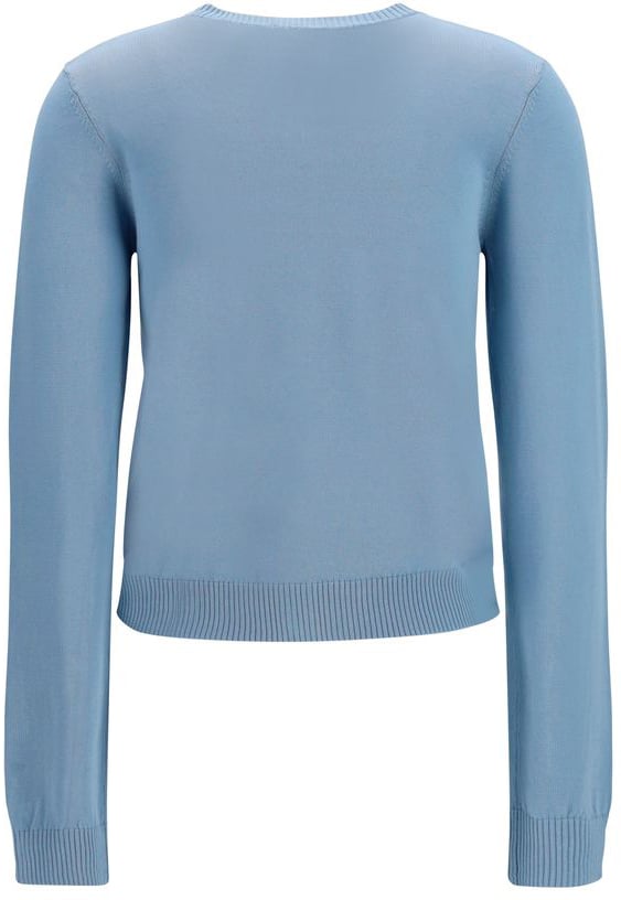Ganni Blue Cotton Cardigan Blauw