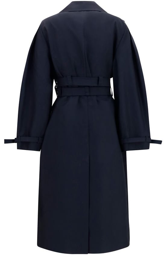 Ganni Black Cotton Coat Zwart