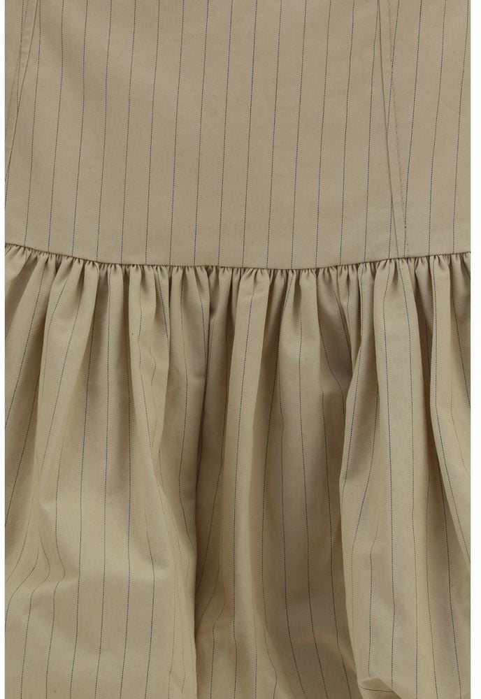 Ganni Beige Cotton Mini Skirt Beige