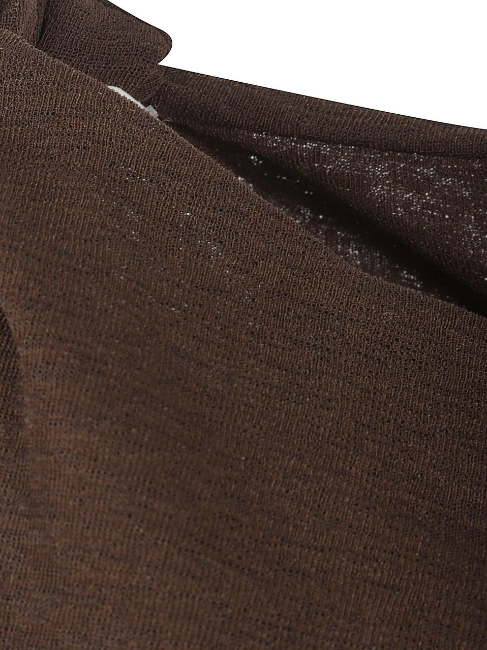 Ganni Asymmetrical Draped Brown Top with Knot Detail Grijs