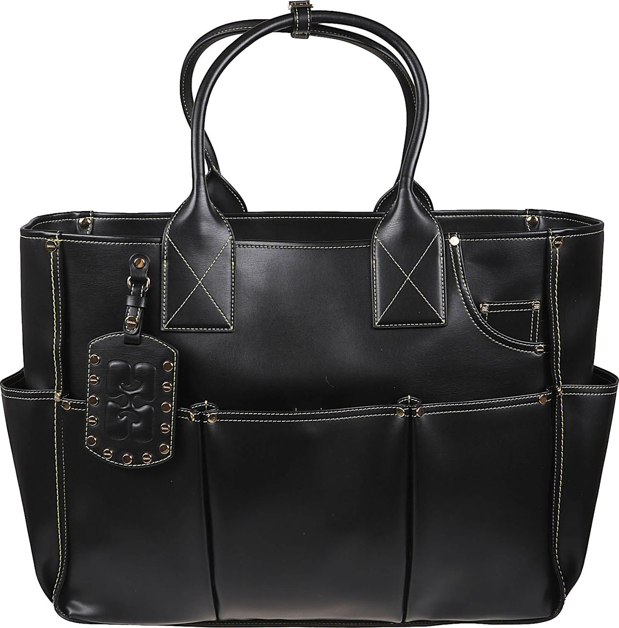 Ganni Structured Tote Bag with Removable Shoulder Strap Zwart
