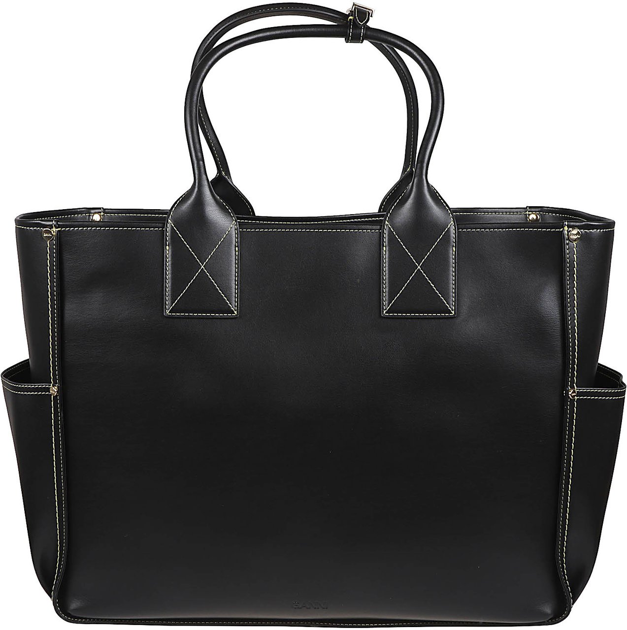 Ganni Structured Tote Bag with Removable Shoulder Strap Zwart