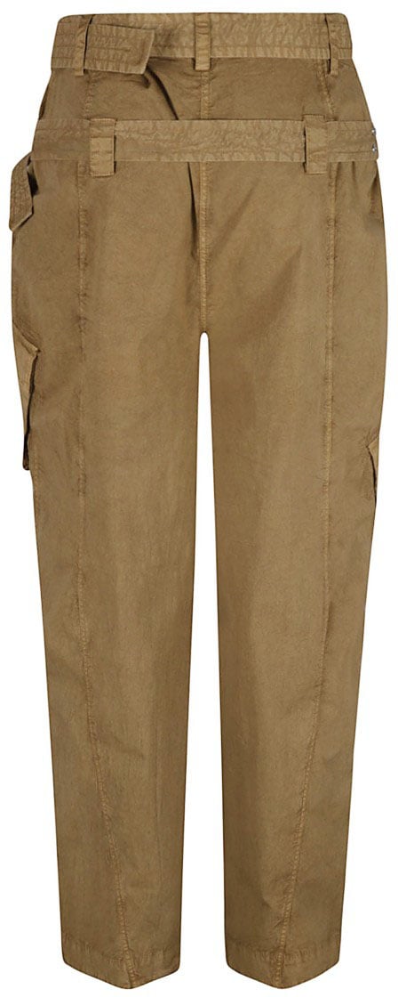 Ganni Relaxed-Fit High-Waisted Trousers With Belted Design Bruin