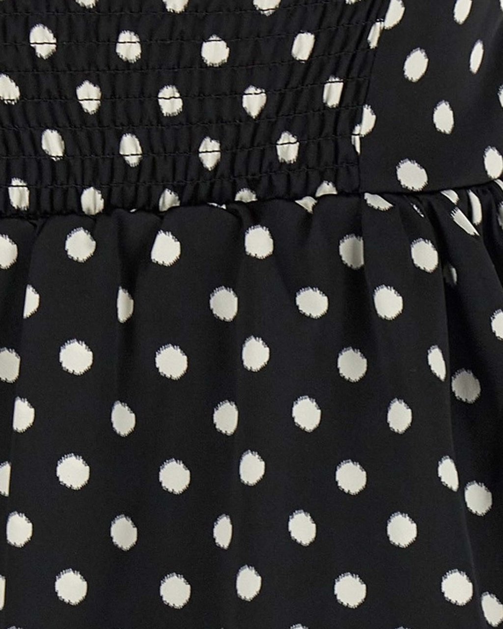 Ganni Abito Polka-Dot Satin Black Zwart
