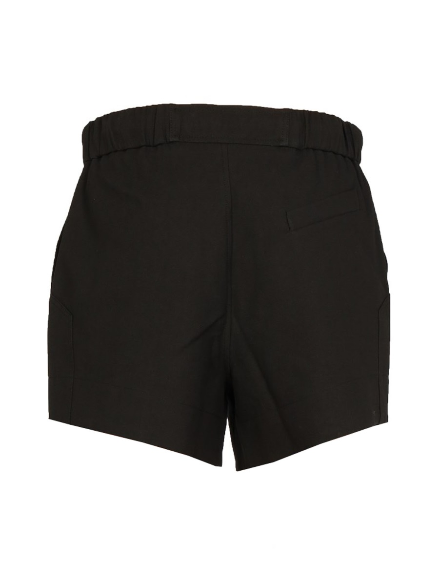 Ganni SHORTS WITH RUFFLED ELASTIC Zwart