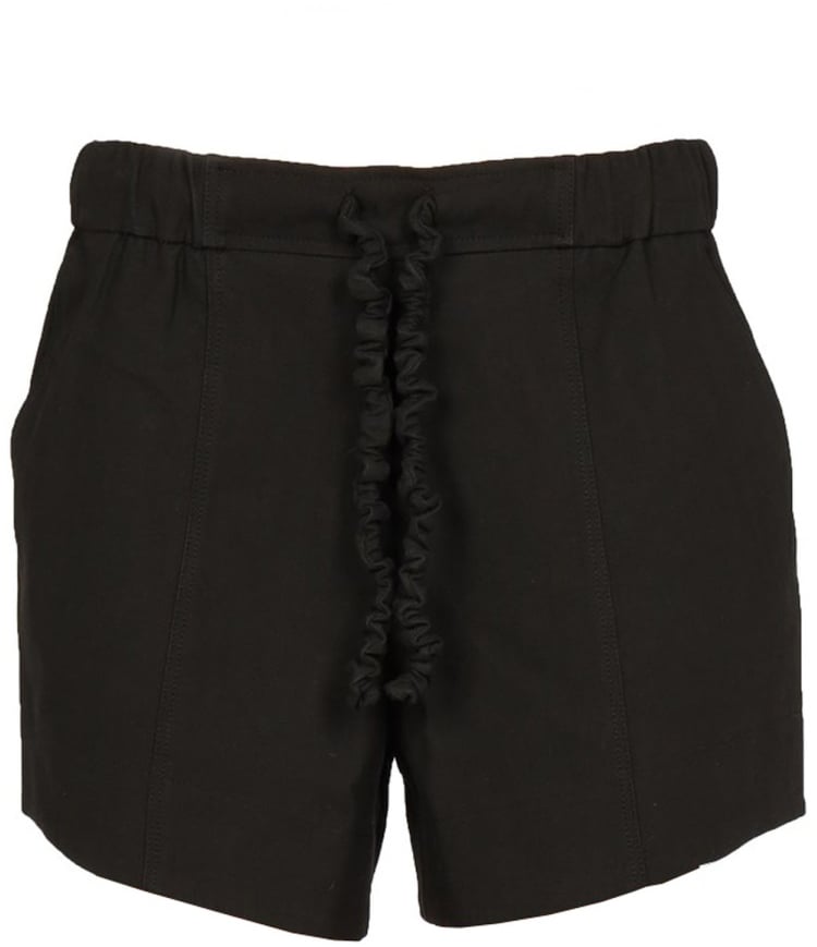 Ganni SHORTS WITH RUFFLED ELASTIC Zwart
