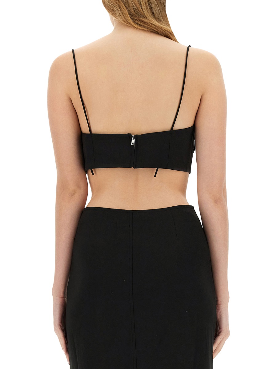 Ganni TOP WITH BOWS Zwart