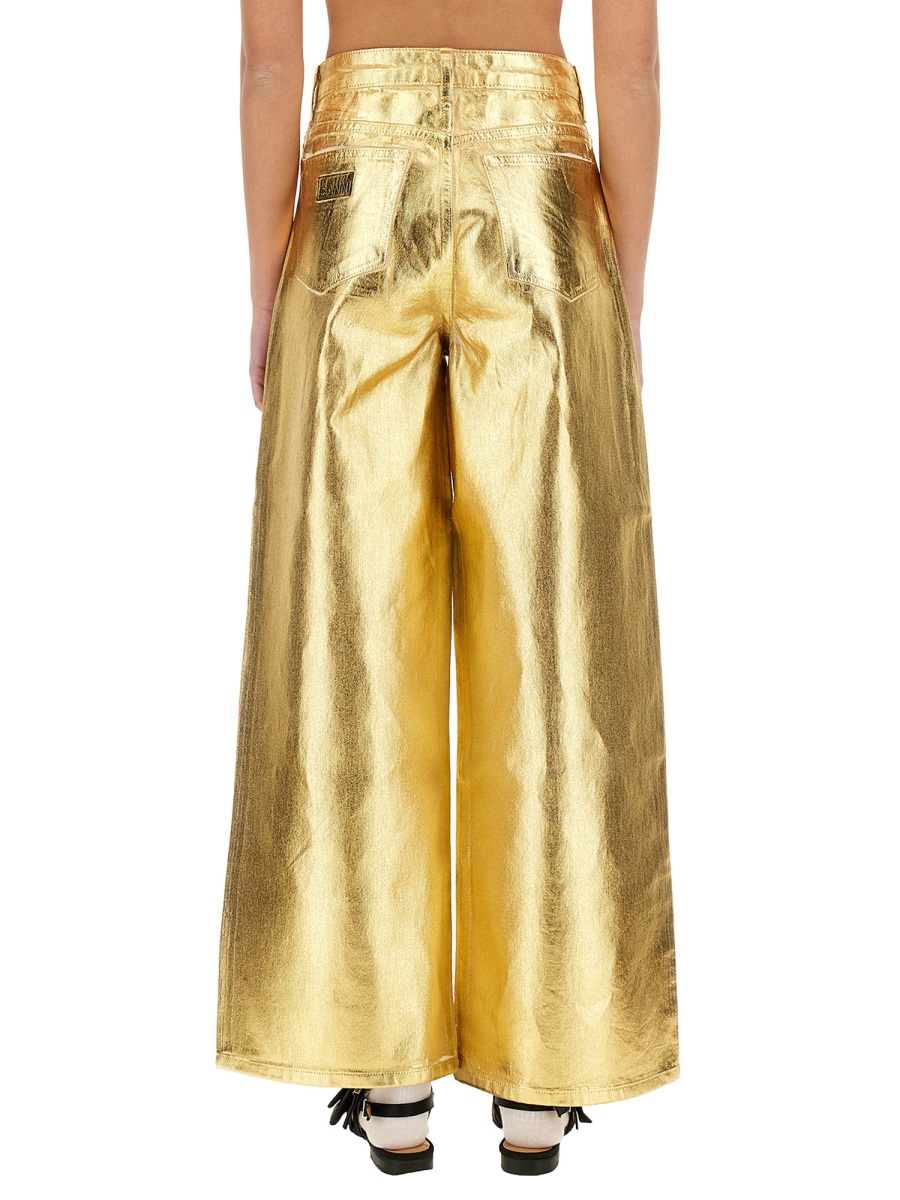 Ganni JEANS WIDE LEG Goud