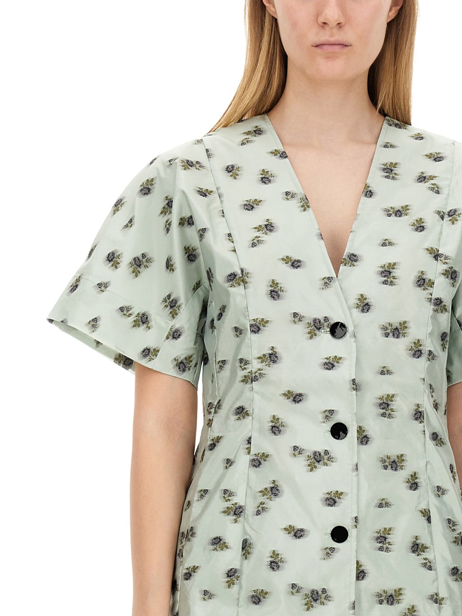 Ganni MINI DRESS Groen