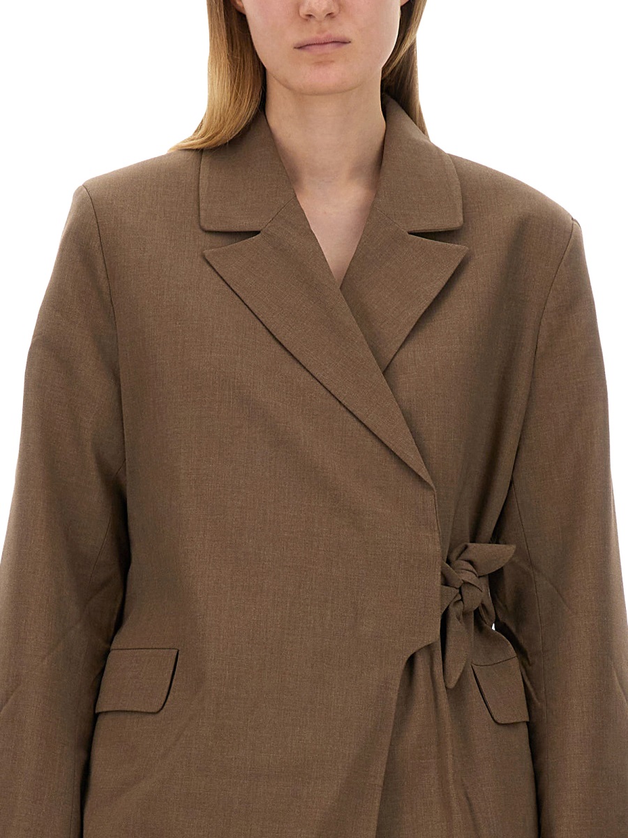 Ganni ASYMMETRICAL BLAZER Bruin