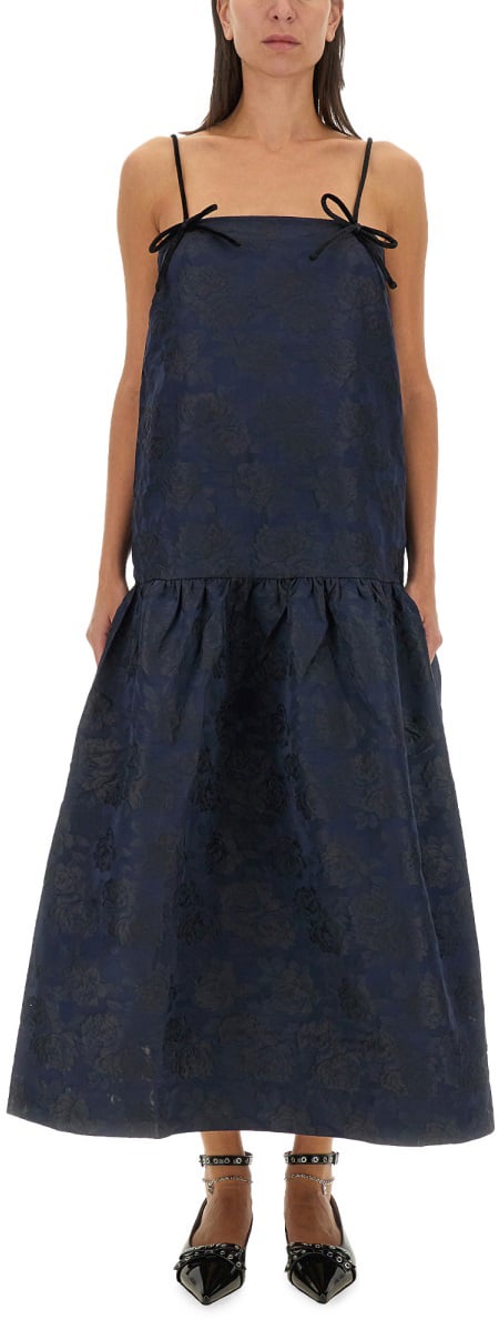 Ganni JACQUARD DRESS Blauw