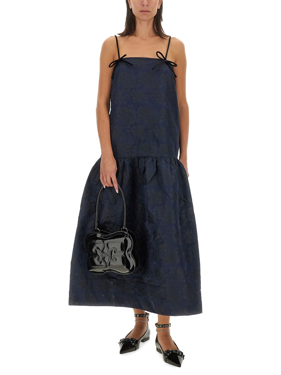 Ganni JACQUARD DRESS Blauw