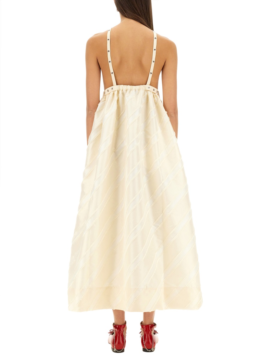 Ganni TAFFETA DRESS Beige