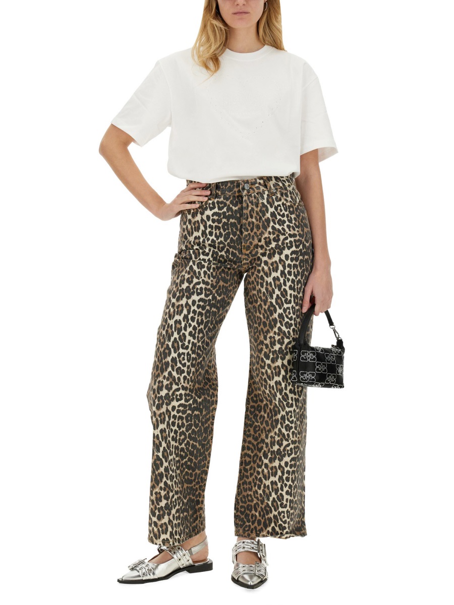 Ganni T-SHIRT "HEART" Wit