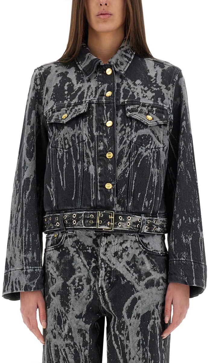 Ganni HEAVY DENIM JACKET Zwart
