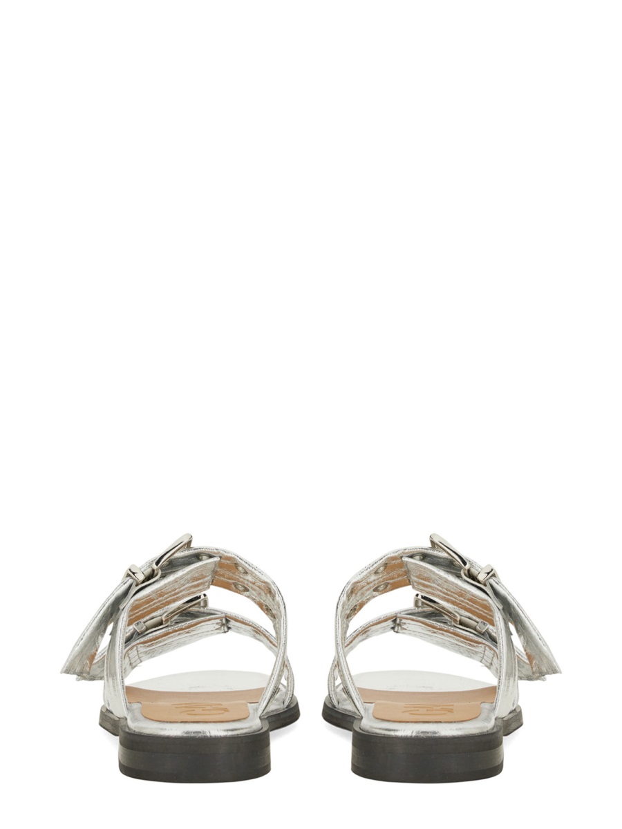 Ganni SANDAL WITH BUCKLE Zilver