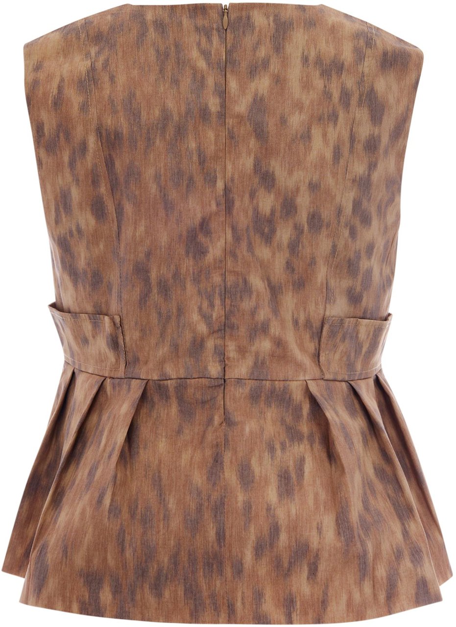 Ganni Top Burro Beige