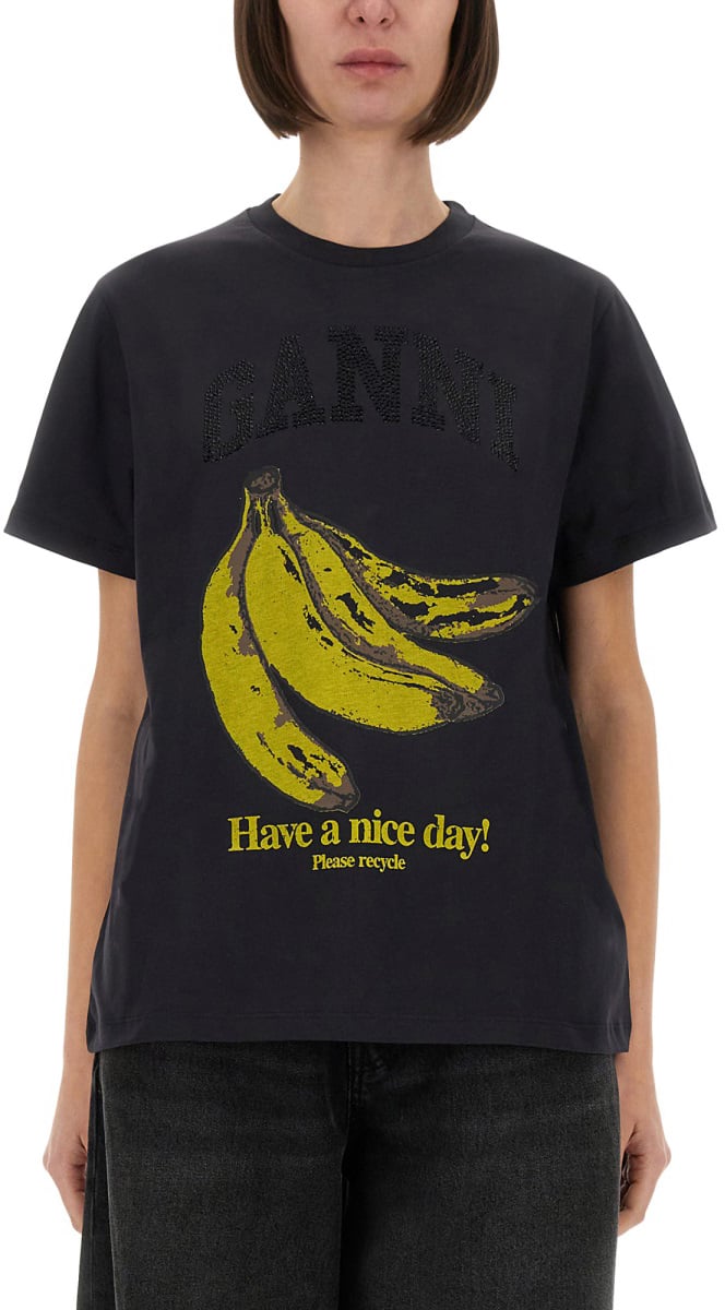 Ganni RELAXED FIT T-SHIRT Grijs