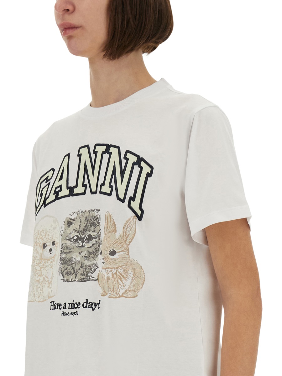 Ganni RELAXED FIT T-SHIRT Wit