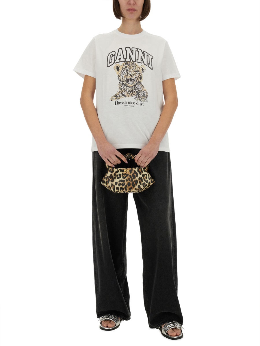 Ganni "LEOPARD" T-SHIRT Wit