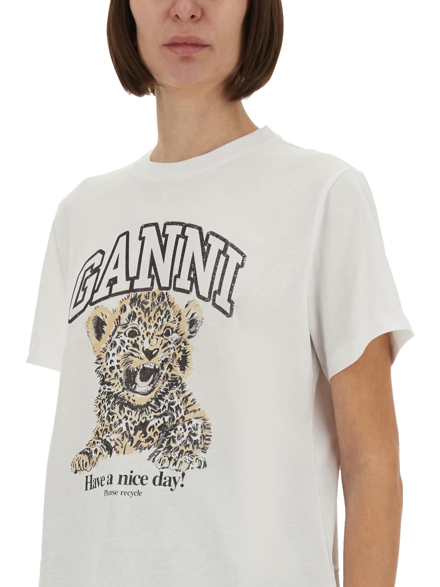 Ganni "LEOPARD" T-SHIRT Wit