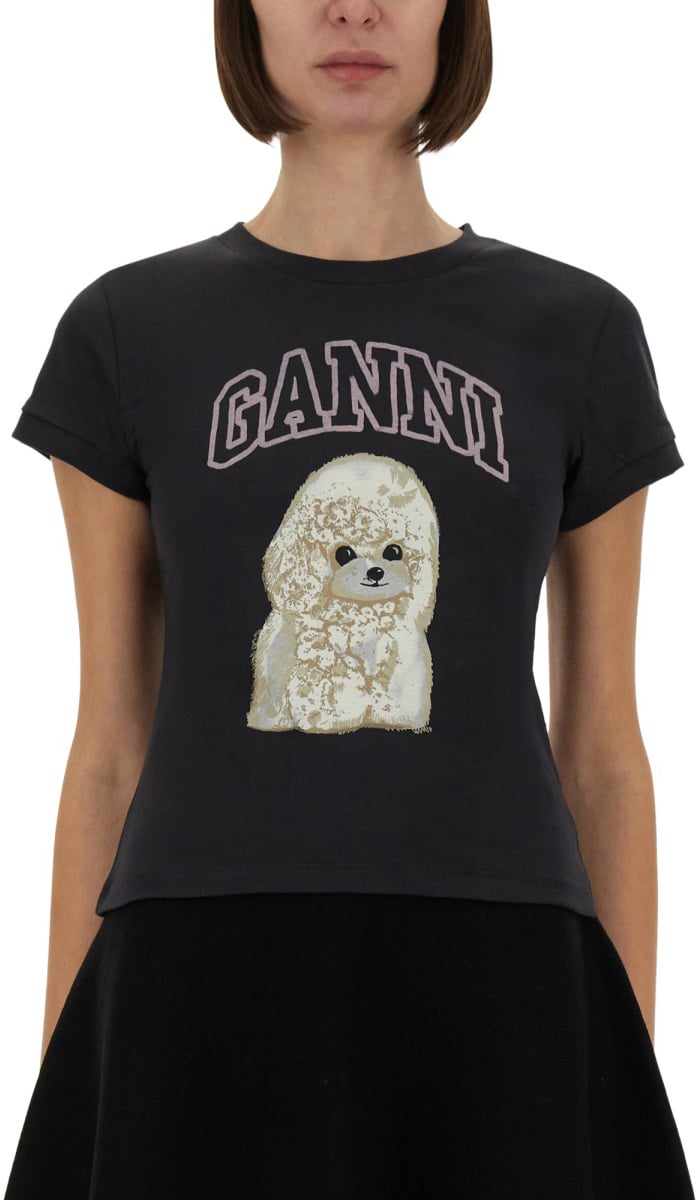 Ganni BABY FIT T-SHIRT Grijs
